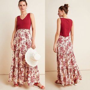 Anthropologie Maeve Trudie Tiered Maxi Dress Sz M
